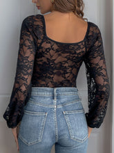 Perfee Lace V-Neck Long Sleeve Bodysuit OutfitFlow